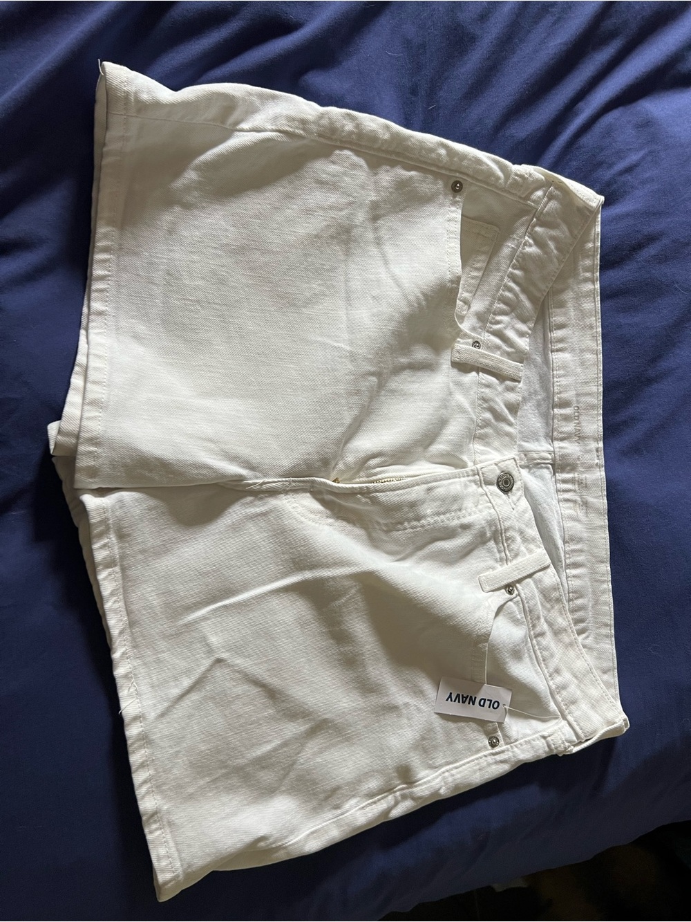 Old Navy White High-Rise Denim Shorts